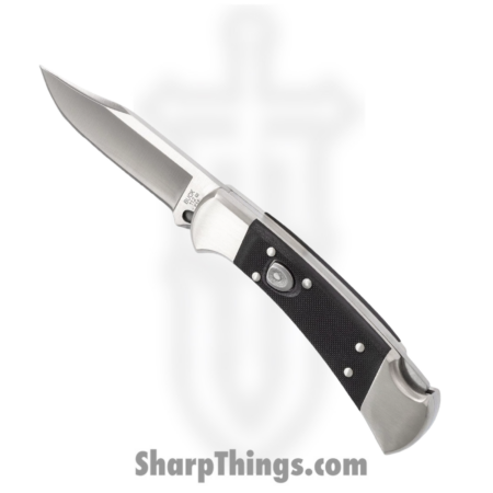 Buck – BU112BKSA-B – 112 Auto Elite Ranger Folding Knife – Automatic Knife – S30V Satin Clip Point – G10 – Black/Nickel Silver