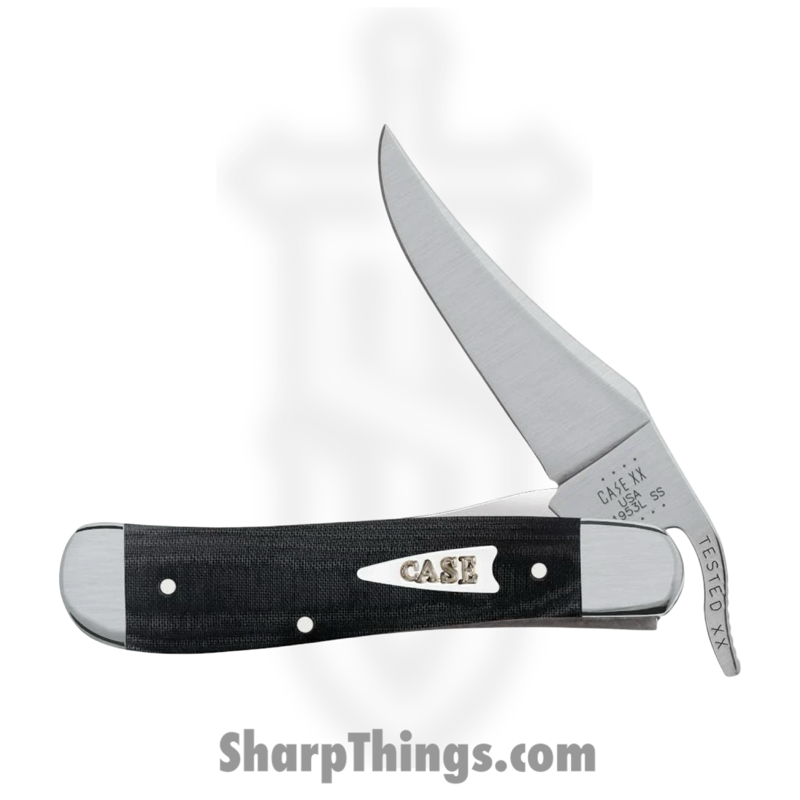 Case Cutlery - CA27734 - RussLock - Folding Knife - Tru-Sharp Stainless Satin Clip Point - Micarta - Black - Image 2