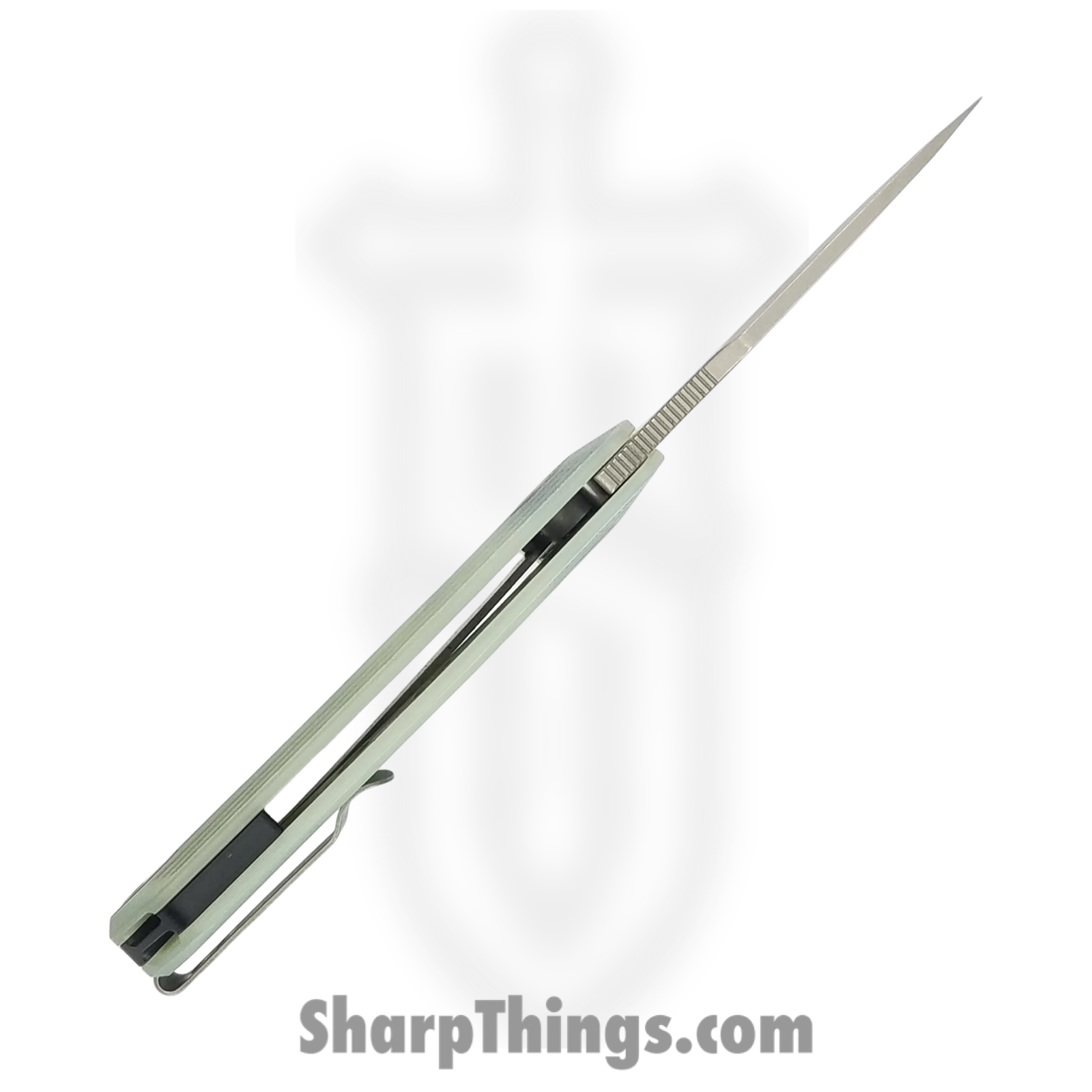 Damned Designs - DMN001GJ - Basilisk - Folding Knife - 14C28N Stonewash Drop Point - G10 - Jade - Image 5