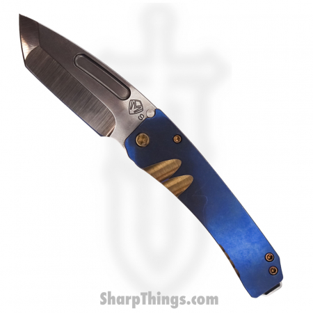 Medford Knife – MK033STT-37A1-T1C1-Q4 – Midi Marauder Tanto Blade Folding Knife – S35VN Titanium – Blue and Bronze