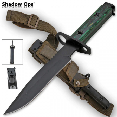 Shadow Ops – YF-02-BK-GR – Heavy Duty Drop Point Bayonet – Green