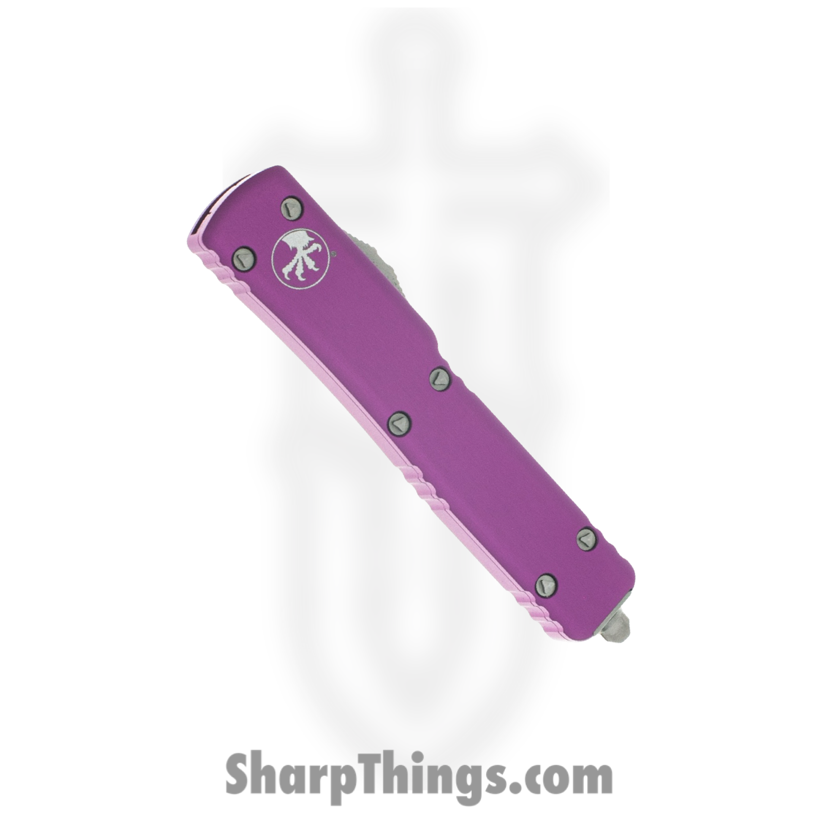 Microtech - 147-4VI - UTX-70 - OTF Auto - M390 Satin Dagger - 6061-T6 Aluminum - Violet - Image 3