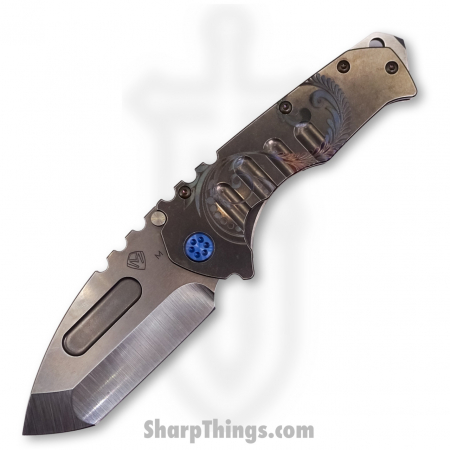 Medford Knife – MK012MTT-01TM-T2T2-BN – Praetorian “T” Tanto Folder – Magnacut Tumbled – “Blue Laurel Leaf”