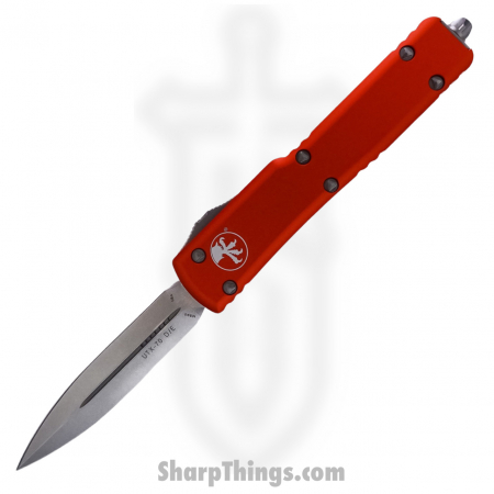 Microtech – 147-10OR – UTX-70 Automatic OTF Knife D/E Stonewash Knife – Orange