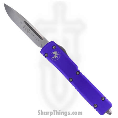 Microtech – 148-10PU – UTX-70 Automatic OTF Drop Point Stonewash Knife – Purple