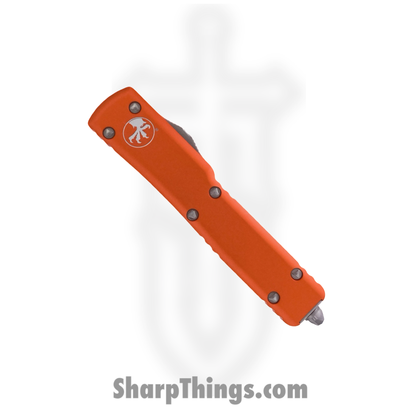 Microtech - 149-10OR - UTX-70 - OTF Auto - Elmax, M390, 204P Stonewash Tanto - 6061-T6 Aluminum - Orange - Image 3