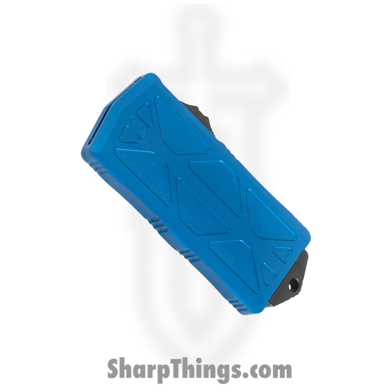 Microtech - 157-1BL - Exocet - OTF Auto - Elmax, M390, 204P Coated Dagger - 6061-T6 Aluminum - Blue - Image 4