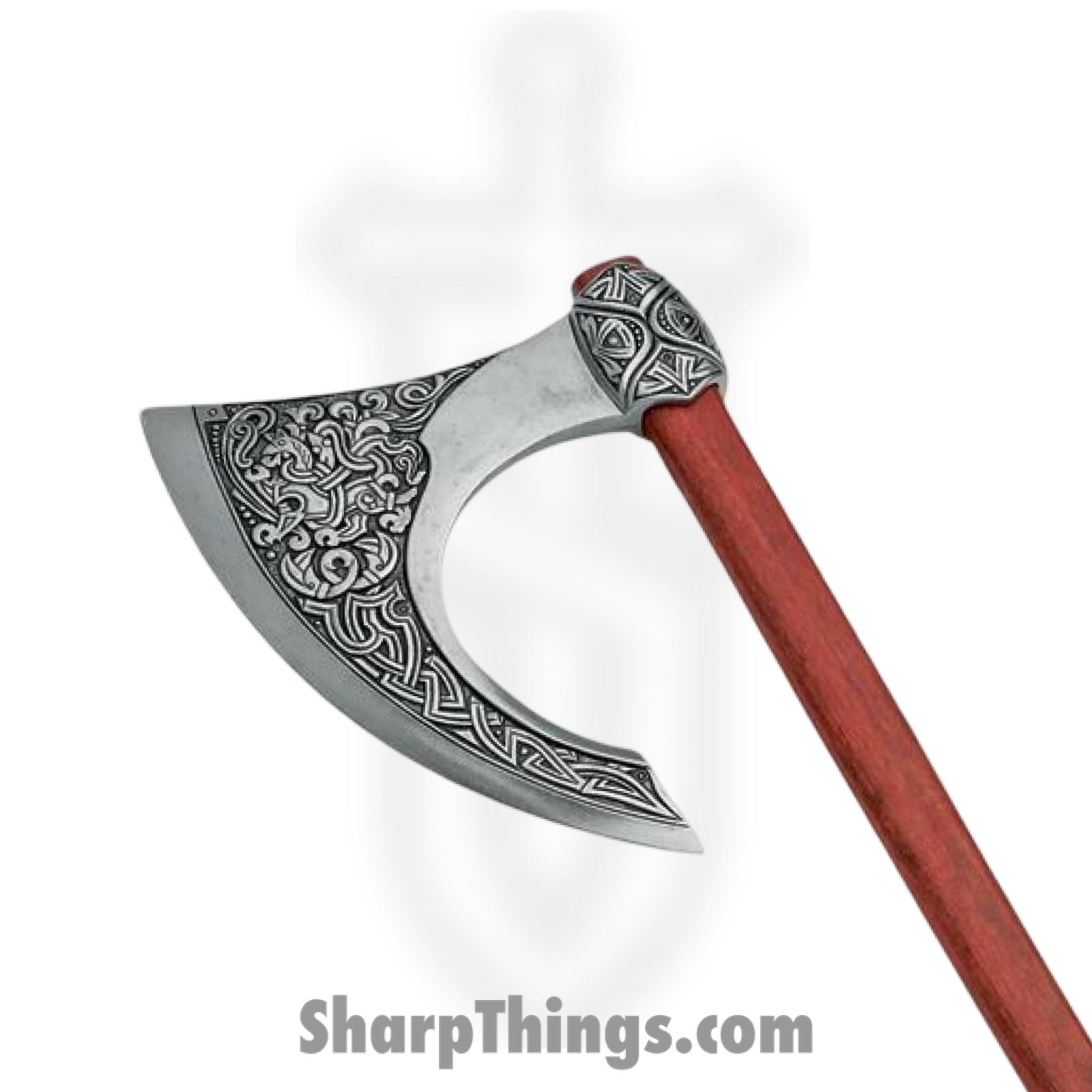 Denix - DX628G - Viking Battle Axe - Steel Scroll Work - Wood - Brown - Image 2