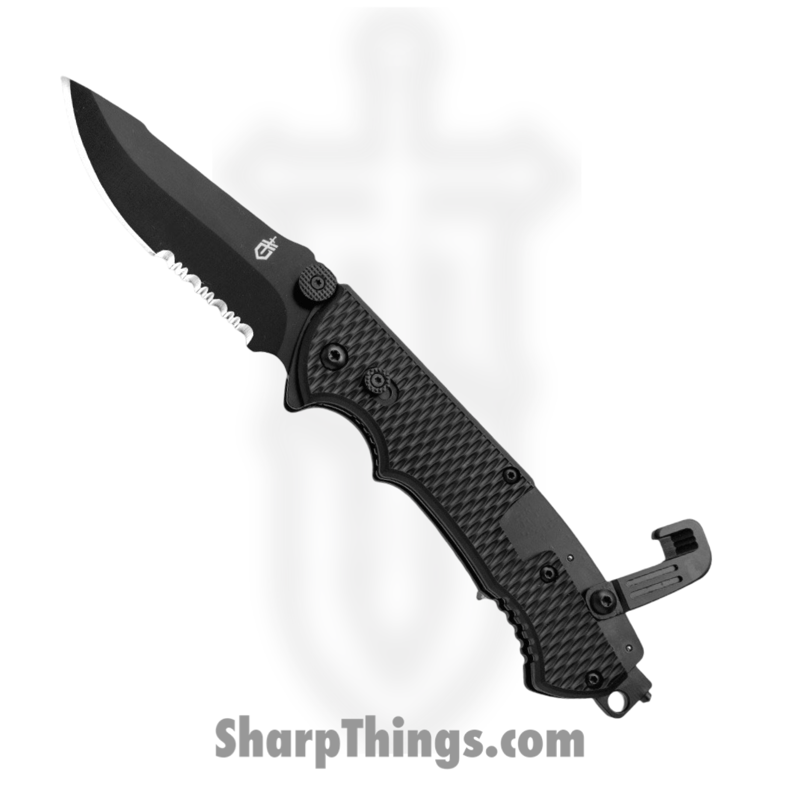 Gerber - G1870 - Hinderer Combat Life Saver - Folding Knife - 440A Coated Clip Point - GFN - Black