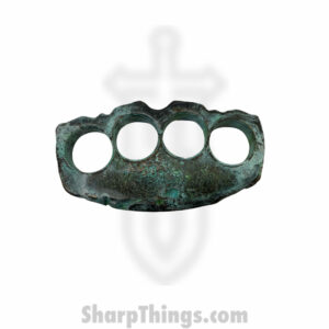 Stonewashed Knuckle Duster - Damascus Finish Brass Knuckles