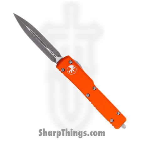 Microtech – 147-10APOR – UTX-70 – OTF Auto – Elmax, M390, 204P Apocalyptic Dagger – 6061-T6 Aluminum – Orange