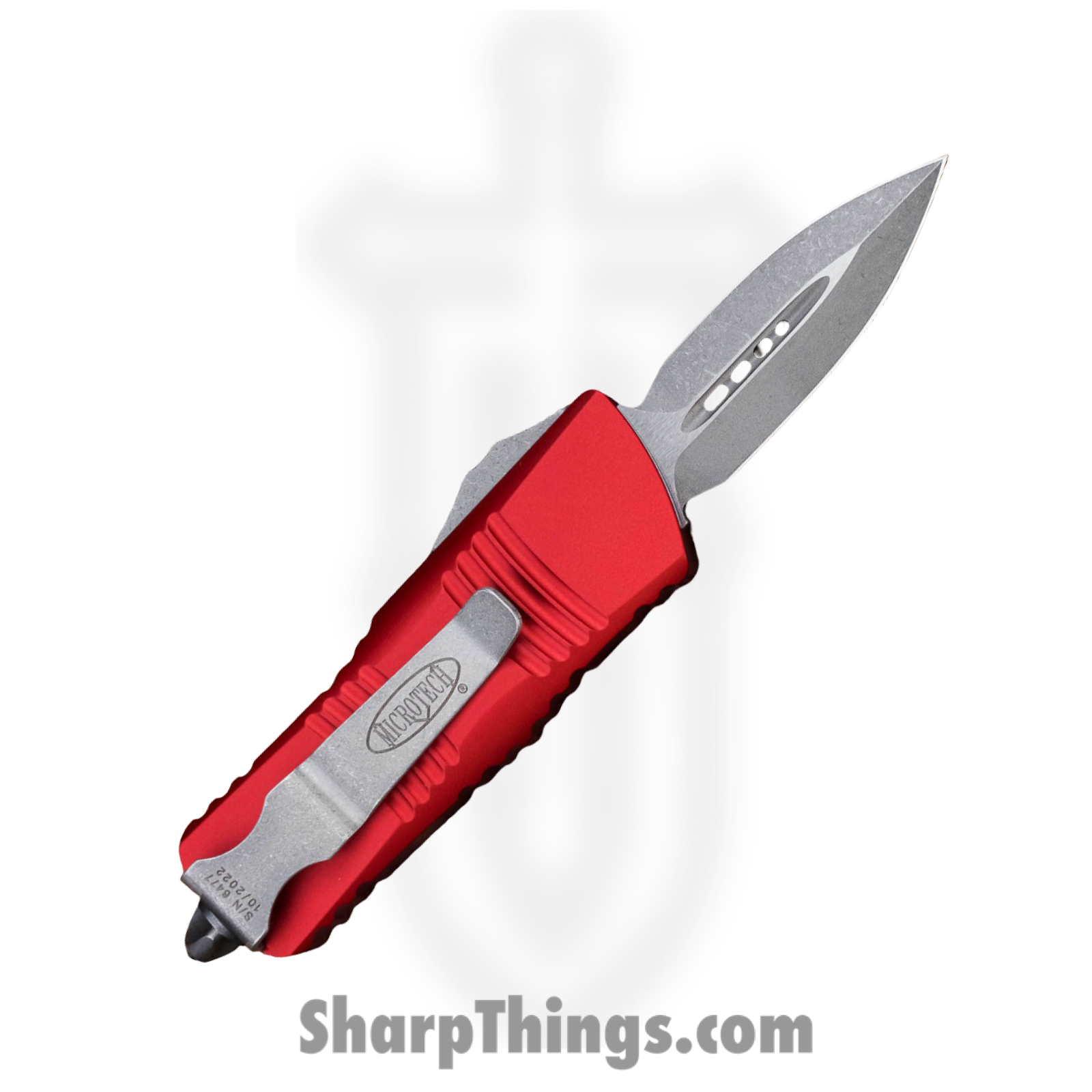 Microtech - 238-10APRD - Troodon Mini - OTF Auto - Elmax, M390, 204P Apocalyptic Dagger - 6061-T6 Aluminum - Red - Image 2