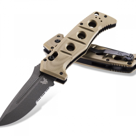 Benchmade – 2750GY-3 – Adamas Auto Folding Knife – Black CruWear Blade – Desert Tan G10