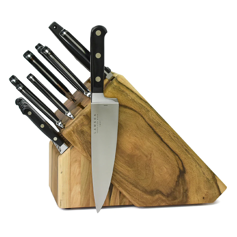 Lamson - 39289 - 7 Piece Premier Forged Knife Natural Walnut Block Set -  Midnight - Sharp Things OKC