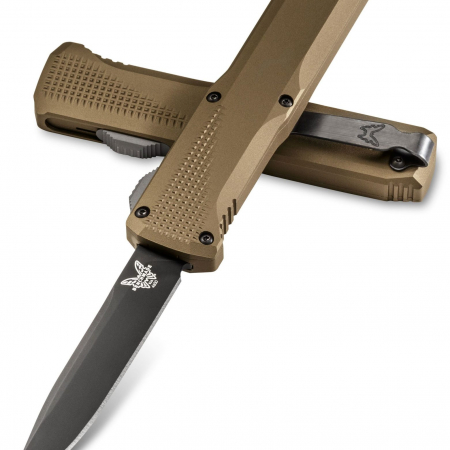 Benchmade – 4600DLC-1 – Phaeton OTF Tactical Knife – Black CPM-S30V Blade – Dark Earth Aluminum Scales