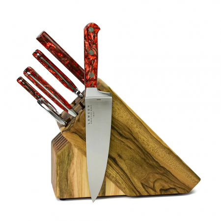 Lamson – 59971 – 7 Piece Premier Forged Knife Natural Walnut Block Set – Fire