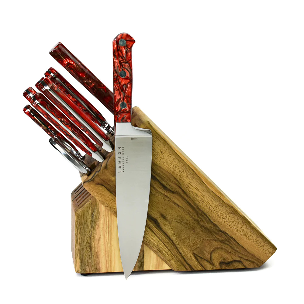 Premiere Titanium Cutlery 4-Piece Steak Knife Set with Walnut