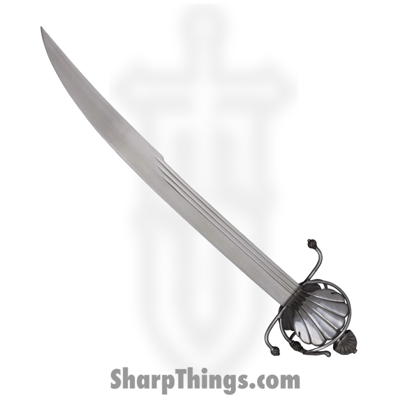 Cold Steel - CS88CSY - Pirate's Cutlass - Fixed Blade Knife - Stainless Satin Sword - Metal - Black Silver