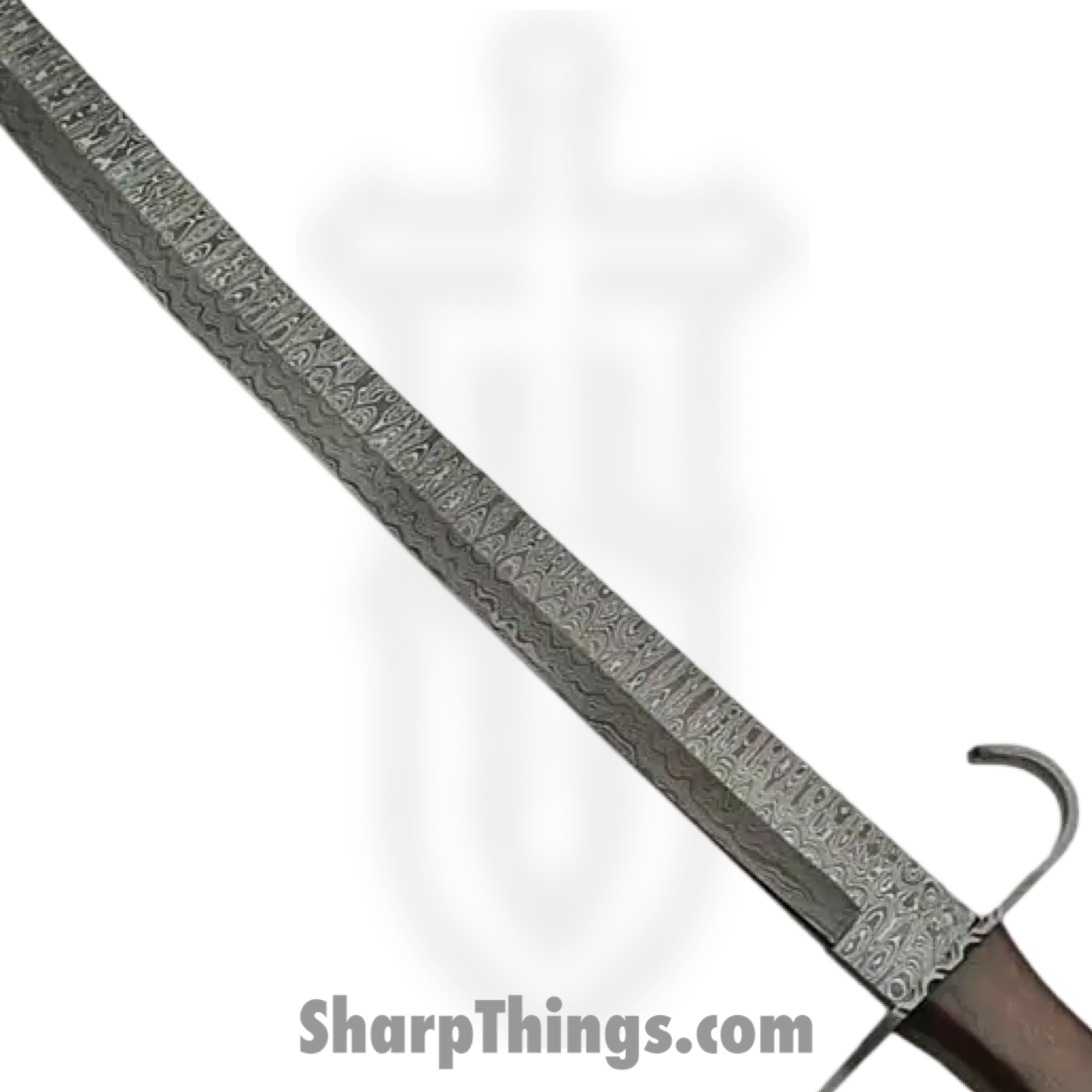 Damascus - DM5009 - Short Sword - Fixed Blade Knife - Damascus Clip Point - Rosewood - Brown - Image 2