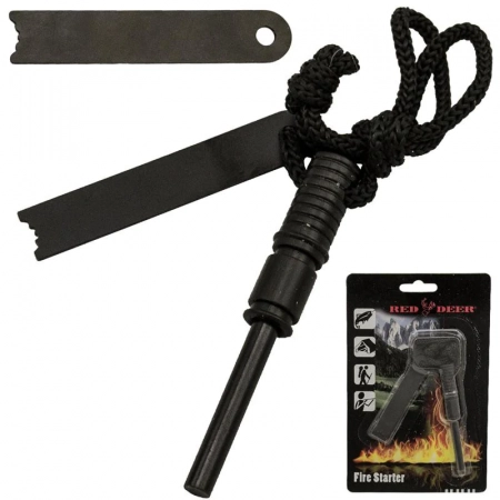 Red Deer – FS-902-BK – Fire Starter Set with Paracord – Black