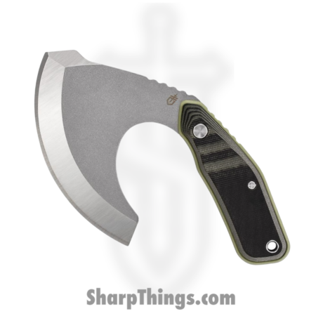 Gerber – G3937 – Downwind Ulu – Fixed Blade Knife – 7Cr17MoV Stonewash Ulu – G10 – Black/Green