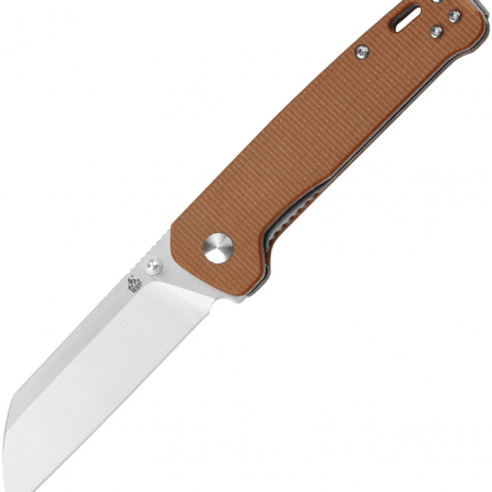 QSP Knife – QS130J – Penguin – Folding Knife – D2 Satin Sheepsfoot – Micarta – Tan