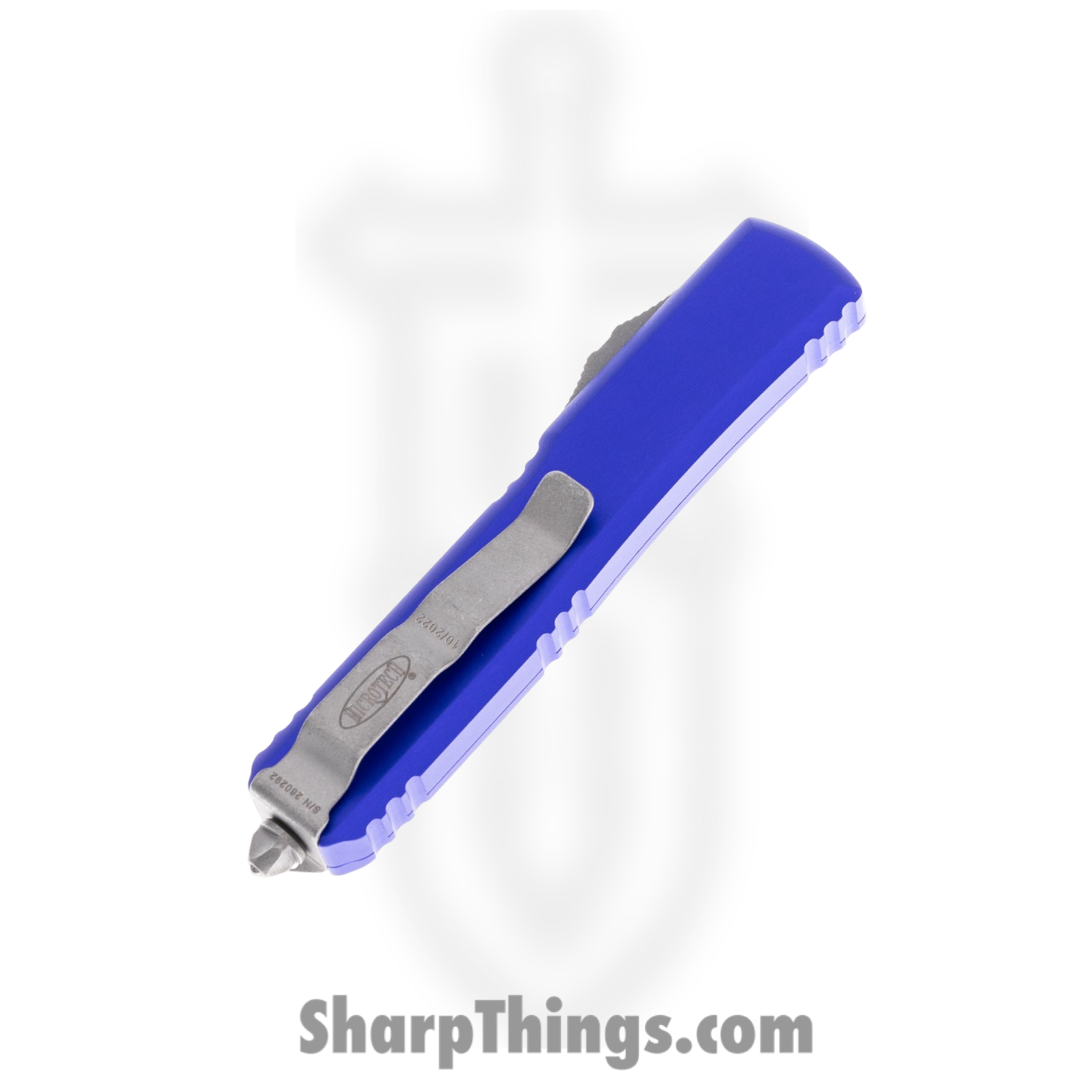 Microtech - 122-10APPU - Ultratech - OTF Auto - Elmax, M390, 204P Apocalyptic Dagger - 6061-T6 Aluminum - Purple - Image 4