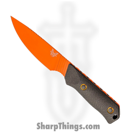 Benchmade – 15600OR – Raghorn – Fixed Blade Knife – CPM CruWear Coated Drop Point – Carbon Fiber – Black Orange