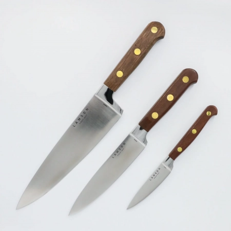 Lamson – 39863 – 3-Piece Premier Forged Chef’s Set of Knives – Walnut