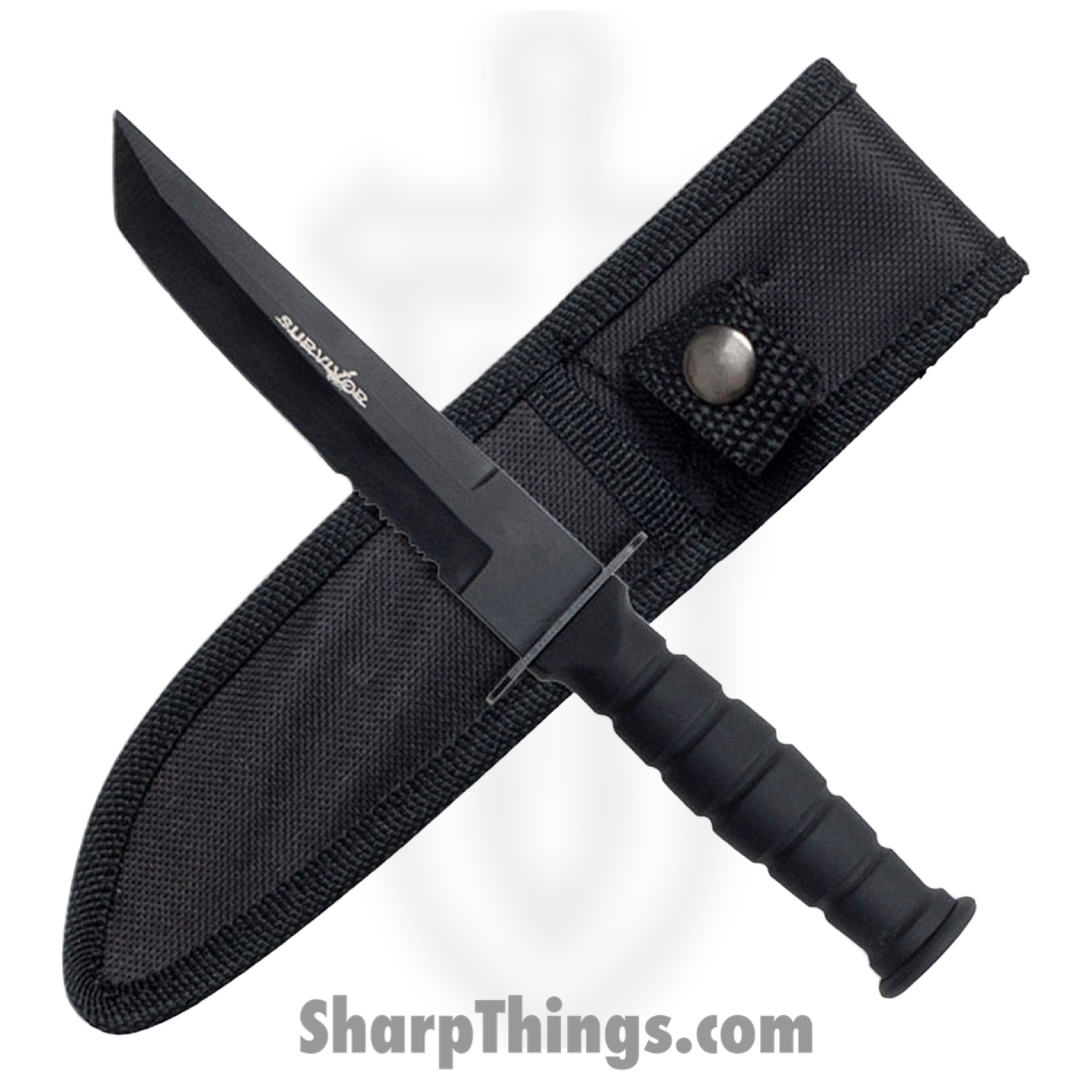 Survivor - HK-1023TN - Mini Combat Bowie - Fixed Blade Knife - 3Cr13 Coated Tanto - ABS - Black