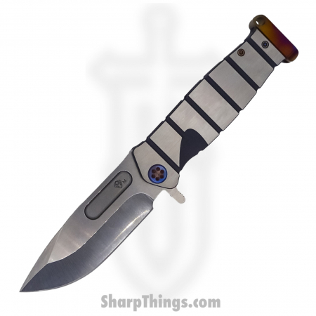 Medford Knife – MK204MTQ-37A2-TFCF-PF – USMC Fighter Flipper Knife – Tumbled MagnaCut – Blue