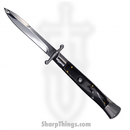 Steel River Knives – SBSG10BYSH – Liscio 10in Stiletto – Swinguard Lockback Auto – 440 Bayonet – Black