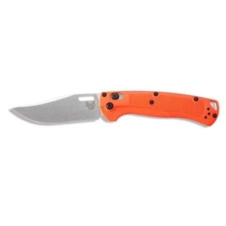 Benchmade – 15535 – Taggedout – Folding Knife – CPM 154 Stonewash Clip Point – Grivory – Orange