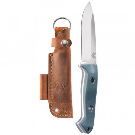 Benchmade – 162 – Bushcrafter – Fixed Blade Knife – CPM S30V Satin Drop Point – G10 – Blue
