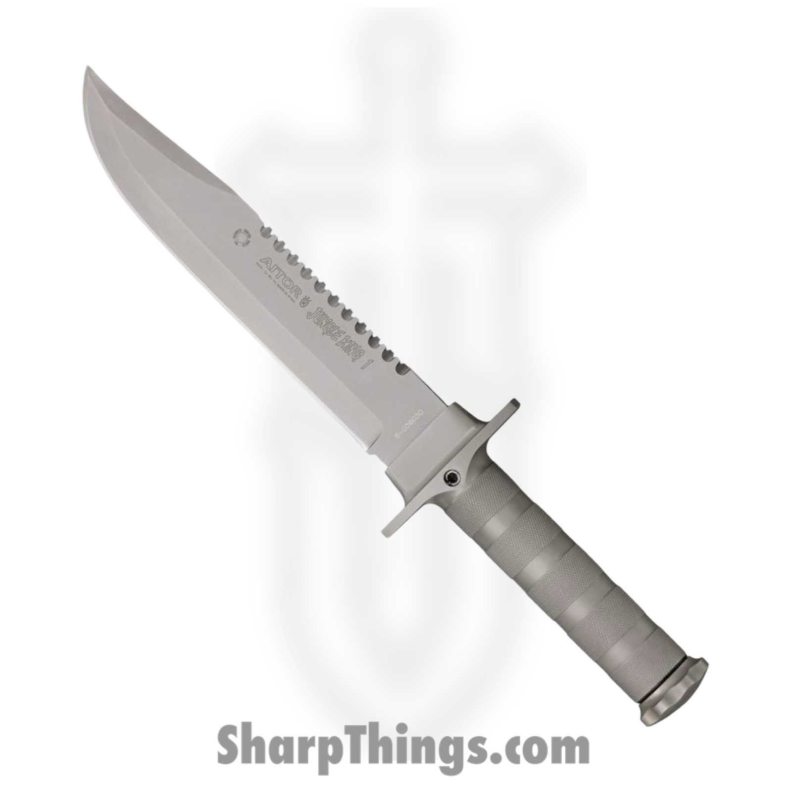 AITOR - AI16015 - Jungle King I - Fixed Blade Knife - CMV Stainless Satin Sawback - Stainless - Gray