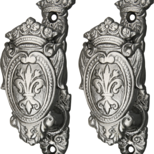 Misc – CN203306 – Fleur de lis Shield Gun and Sword Holder Set – Cast Metal – Silver