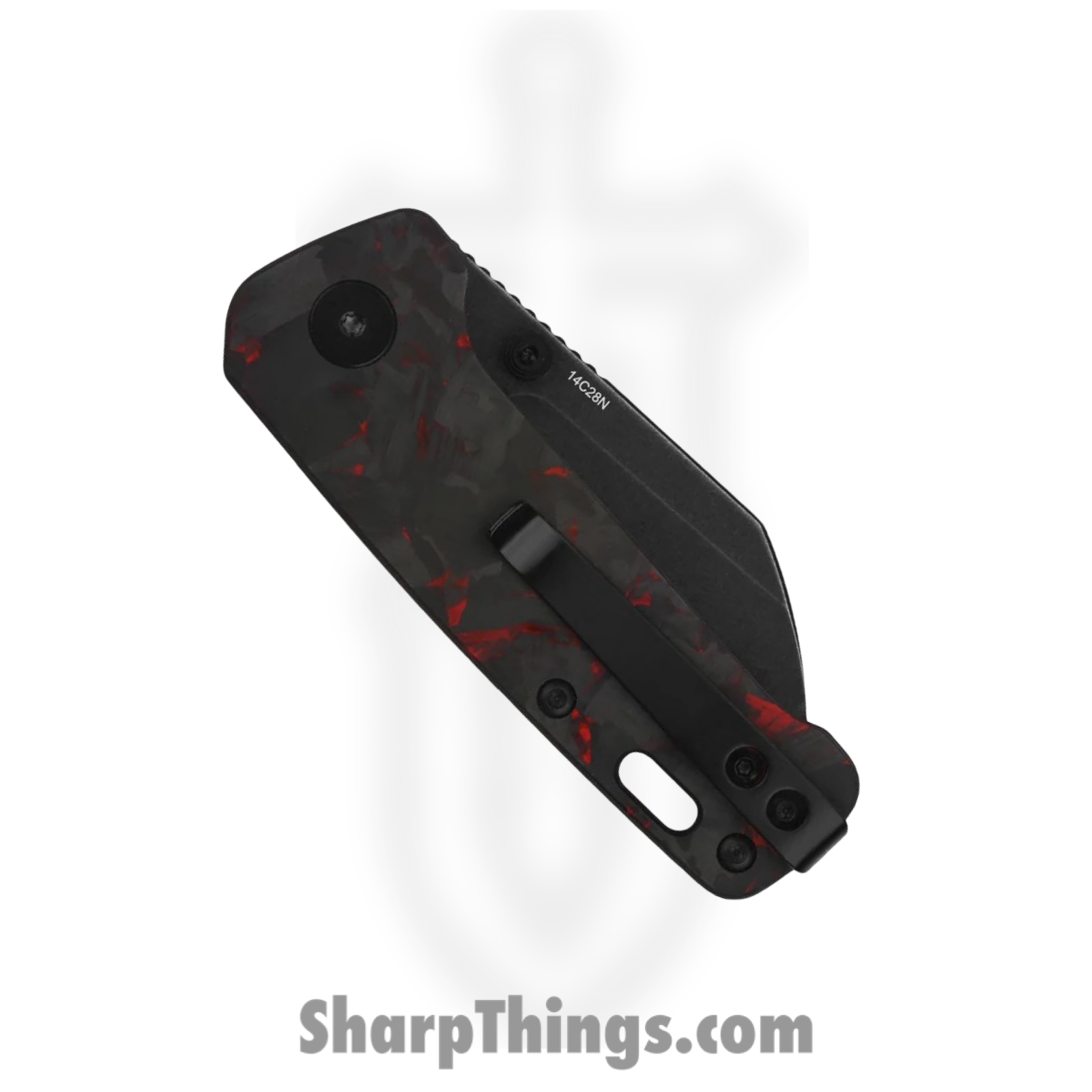 QSP - QS130XSE2 - Mini Penguin - Folding Knife - 14C28N Coated Sheepsfoot - Carbon Fiber - Black/Red - Image 4
