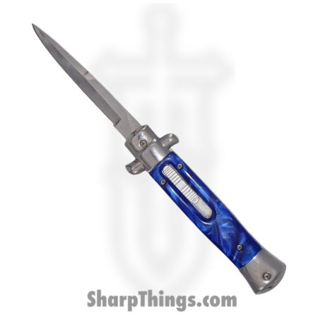 Steel River Knives – SBOTF9ITBLMP – Pezzo – 9” Italian Stiletto OTF Automatic Knife – 440 Bayonet – Blue MOP