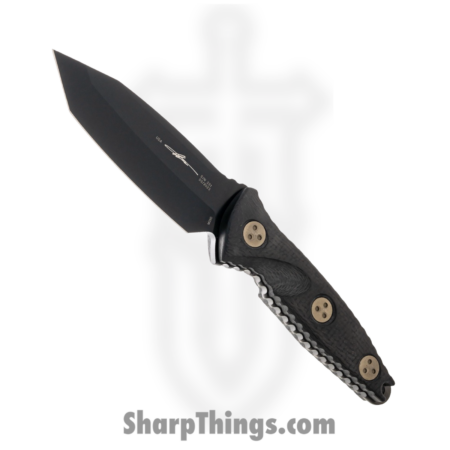 Microtech – 114M-1DLCCFS – Mini Socom Alpha Signature Series – Fixed Blade Knife – Elmax, M390, 204P Coated Tanto – Carbon Fiber – Black