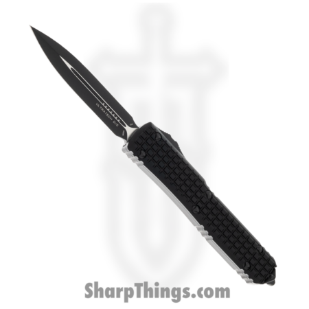 Microtech – 122-1TFRS – Ultratech Double Edge Full Frag Tactical – OTF Auto – Coated Dagger – 6061-T6 Aliuminum – Black
