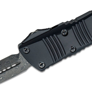 Microtech – 238-16S – Signature Series Troodon Mini D/E OTF Damascus Knife – Black