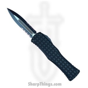 Microtech – 702-2TFRS -Hera Tactical Frag D/E Partially Serrated Automatic OTF Knife – Black