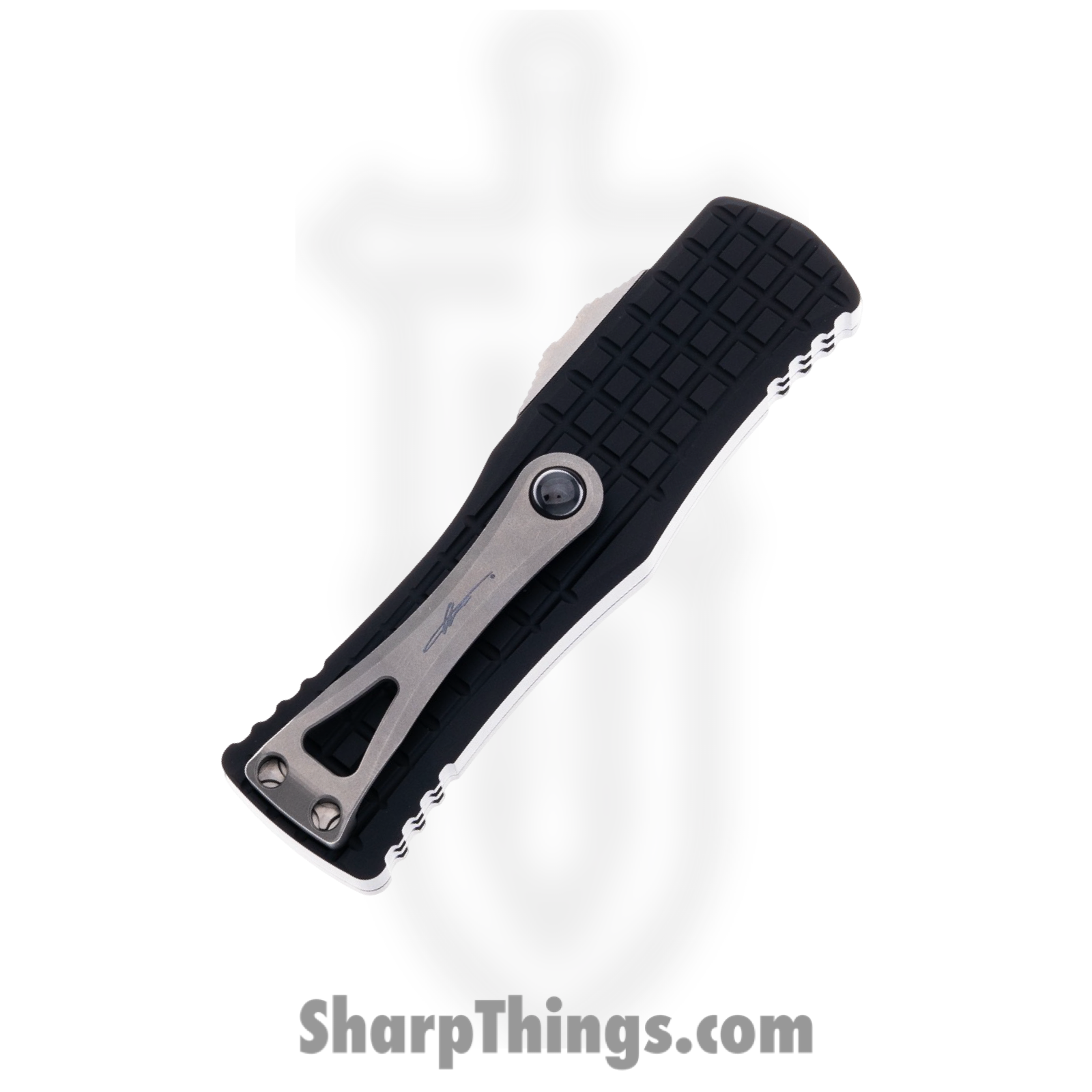 Microtech - 703-10FRS - Hera - OTF Auto - M390 Stonewash Drop Point - 6061-T6 Aluminum/Frag - Black - Image 4