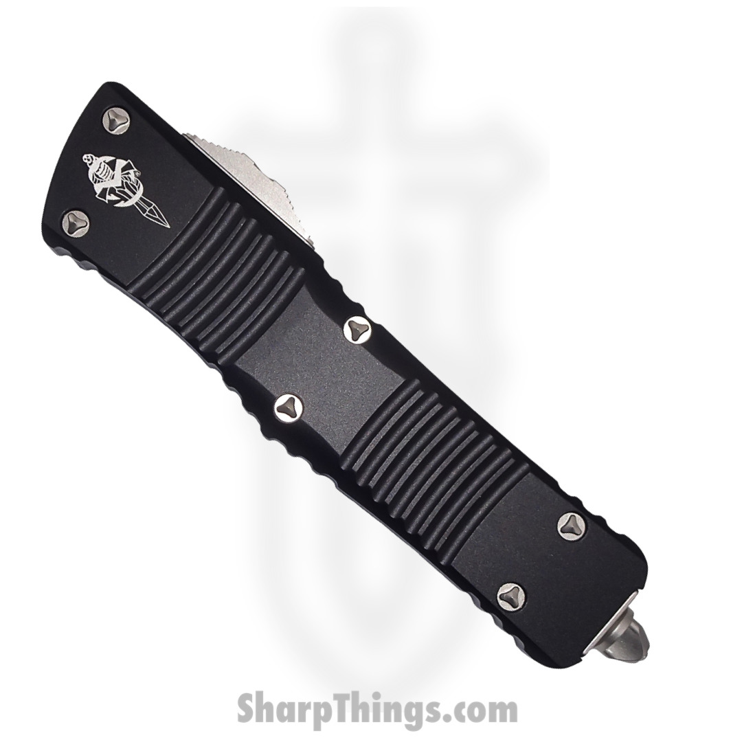 Microtech - 219R-10S - Combat Troodon - OTF Auto - Elmax, M390, 204P Stonewash Hellhound Razor - 6061-T6 Aluminum - Black - Image 3