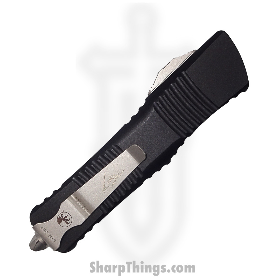 Microtech - 219R-10S - Combat Troodon - OTF Auto - Elmax, M390, 204P Stonewash Hellhound Razor - 6061-T6 Aluminum - Black - Image 4
