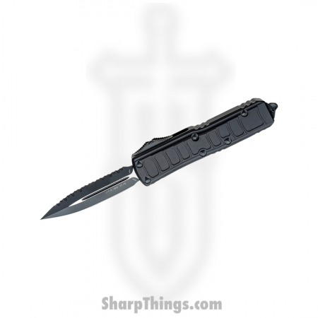 Microtech – 232II-3TS – UTX-85 II Stepside D/E Fully Serrated Automatic OTF Knife – Black