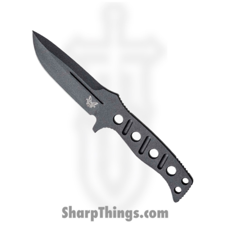 Benchmade – 375BK-1 – Adamas – Fixed Blade Knife – CPM CruWear Coated Drop Point – Skeletonized – Black