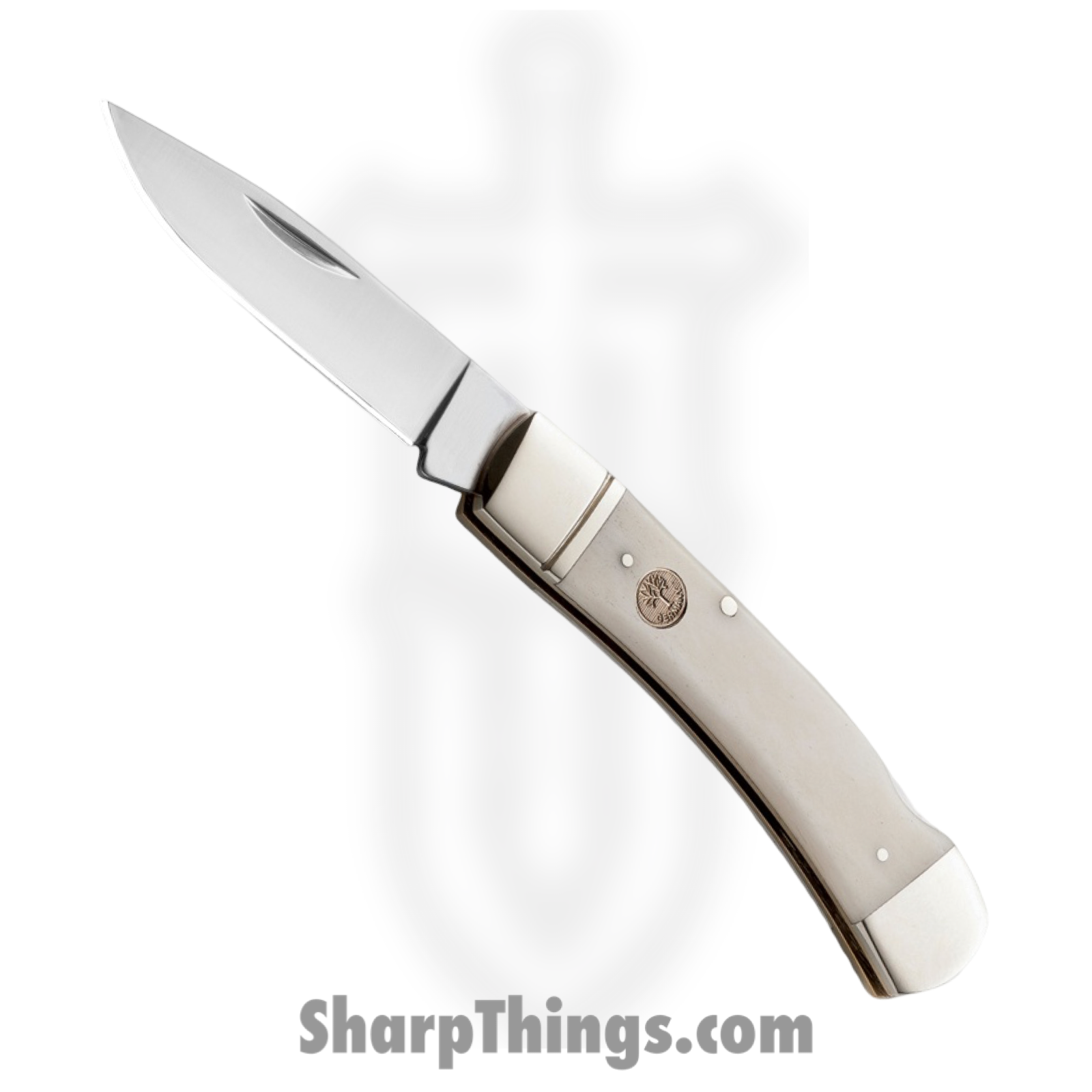 Boker - BO110250WB - Gentlemans - Folding Knife - Carbon Steel Satin Drop Point - Bone - White