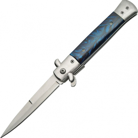 Rite Edge – CN300342BL – Stiletto Linerlock A/O Blade Knife – Stainless – Blue