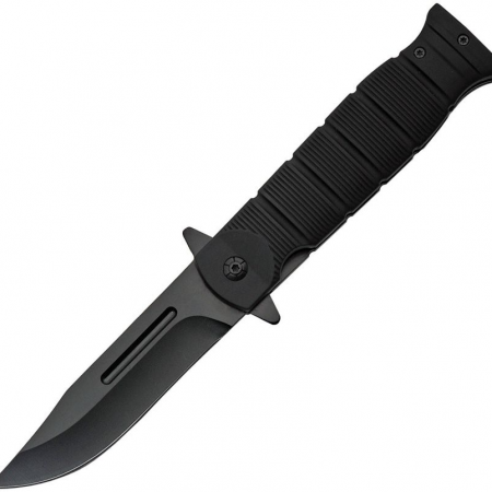 Rite Edge – CN300480BK – Linerlock A/O Clip Point Knife – Stainless Rubber Wrapped – Black